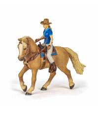 Imagine Figurina set Cowgirl (Vacarita) pe cal