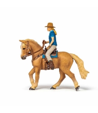 Imagine Figurina set Cowgirl (Vacarita) pe cal