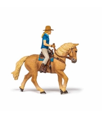 Imagine Figurina set Cowgirl (Vacarita) pe cal
