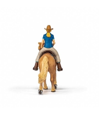 Imagine Figurina set Cowgirl (Vacarita) pe cal