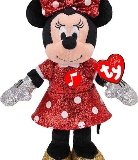 Imagine Plus 20 cm Beanie Babies Disney Minnie cu sclipici si sunete