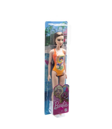 Imagine Papusa Barbie satena cu costum de baie portocaliu