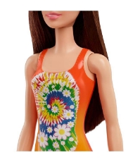Imagine Papusa Barbie satena cu costum de baie portocaliu