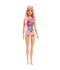 Imagine Papusa Barbie blonda cu costum de baie roz