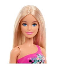 Imagine Papusa Barbie blonda cu costum de baie roz