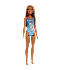 Imagine Papusa Barbie satena cu costum de baie albastru
