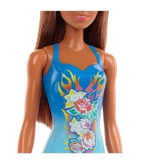 Imagine Papusa Barbie satena cu costum de baie albastru