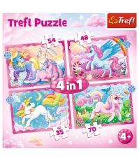 Imagine Puzzle Trefl 4 in 1 Patrula Unicorni si Magie