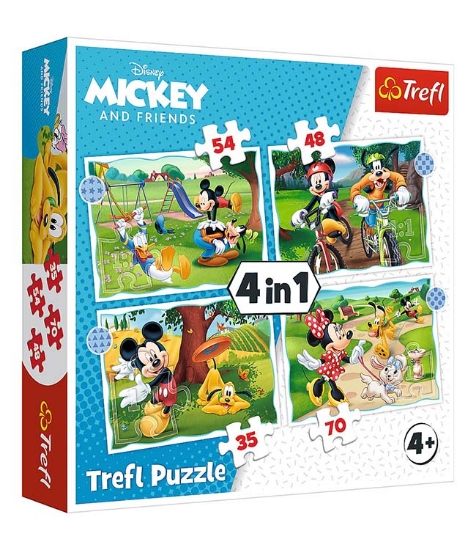 Imagine Puzzle Trefl 4 in 1 Mickey Mouse Ziua deosebita