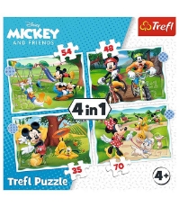 Imagine Puzzle Trefl 4 in 1 Mickey Mouse Ziua deosebita