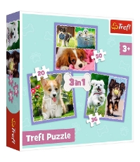 Imagine Puzzle Trefl 3 in 1 Catelusii adorabili