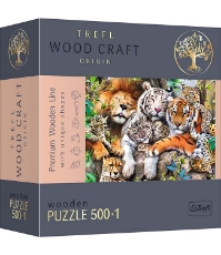 Imagine Puzzle Trefl din lemn 500+1 piese Felinele din jungla