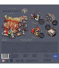 Imagine Puzzle Trefl din lemn 1000 piese Strada pregatita de Craciun