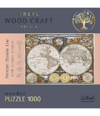 Imagine Puzzle Trefl din lemn 1000 piese Harta lumii Antice