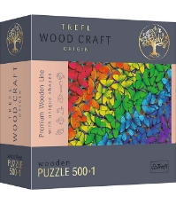 Imagine Puzzle Trefl din lemn 500+1 piese Fluturasii colorati