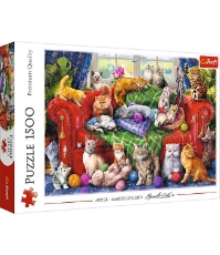 Imagine Puzzle Trefl 1500 Pisicutele pe canapea