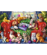 Imagine Puzzle Trefl 1500 Pisicutele pe canapea