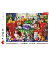 Imagine Puzzle Trefl 1500 Pisicutele pe canapea