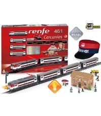 Imagine Trenulet electric calatori Cercanias RENFE 451 metalic, cu lumina si sapca conductor tren