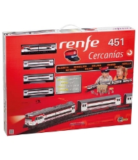 Imagine Trenulet electric calatori Cercanias RENFE 451 metalic, cu lumina si sapca conductor tren