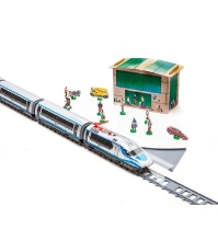 Imagine Trenulet electric High Speed cu statie, indicator de sina si tunel