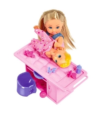 Imagine Papusa Evi Love Babysitter 12 cm cu figurina si accesorii