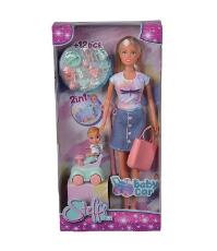 Imagine Papusa Steffi Love Baby Car 29 cm cu figurina si accesorii