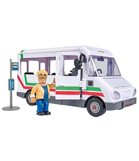 Imagine Autobuz Fireman Sam Trevors Bus cu figurina si accesorii