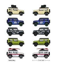 Imagine Set Suzuki Jimny cu 5 masinute din metal