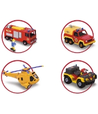 Imagine Pista de masini Fireman Sam Rescue Team Sam Fire cu 3 masinute, 1 elicopter si o figurina