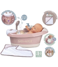 Imagine Cadita pentru papusa Baby Nurse Baleno Bath roz cu accesorii