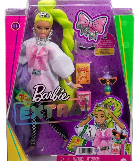 Imagine Barbie papusa Barbie Extra par verde neon
