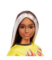 Imagine Papusa Barbie Fashionista bruneta cu suvite blonde