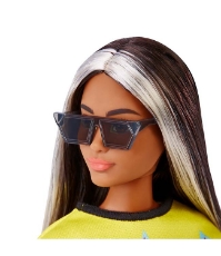 Imagine Papusa Barbie Fashionista bruneta cu suvite blonde