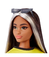 Imagine Papusa Barbie Fashionista bruneta cu suvite blonde