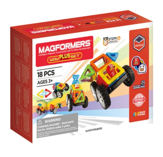 Imagine Set magnetic de construit- Magformers Wow Plus set 18 piese