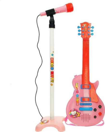 Imagine Set chitara si microfon roz Hello Kitty