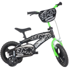 Imagine Bicicleta copii Dino Bikes 12' BMX negru si verde