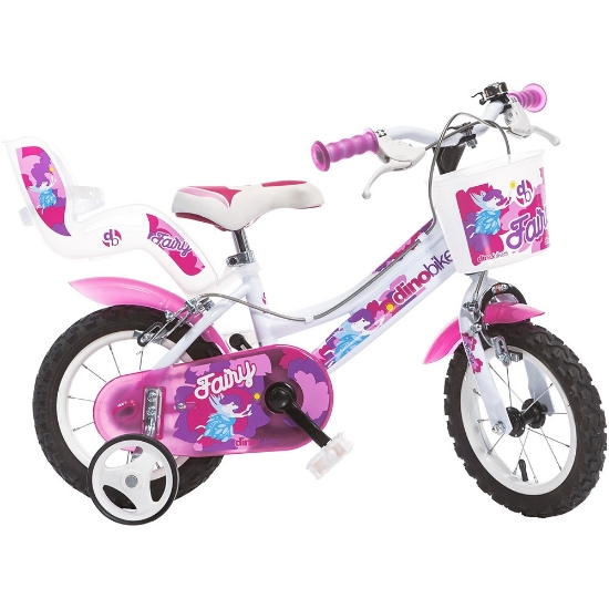 Imagine Bicicleta copii Dino Bikes 12' Fairy alb si roz
