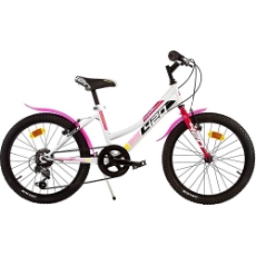Imagine Bicicleta copii Dino Bikes 20' MTB fete Sport alb cu 6 viteze