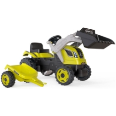 Imagine Tractor cu pedale si remorca Farmer Max verde cu negru