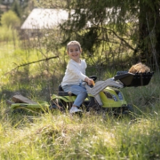 Imagine Tractor cu pedale si remorca Farmer Max verde cu negru