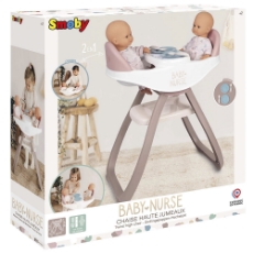 Imagine Scaun de masa pentru papusi Baby Nurse Twin 2 in 1 maro