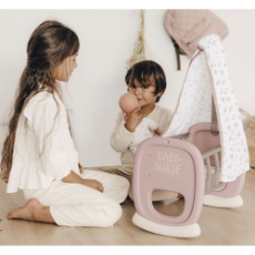 Imagine Leagan pentru papusa Baby Nurse Cradle maro cu baldachin