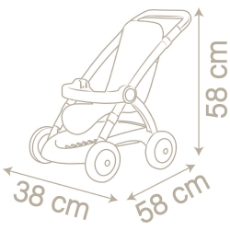 Imagine Carucior sport pentru papusi Baby Nurse Poussette crem