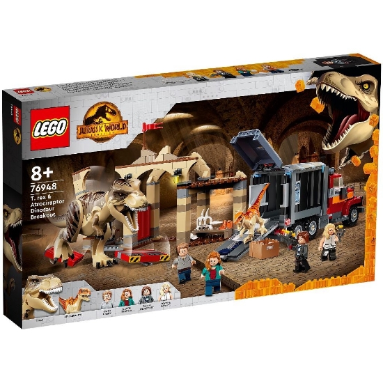 Imagine Lego Jurassic World Evadarea dinozaurilor T Rex si Atrociraptor 76948