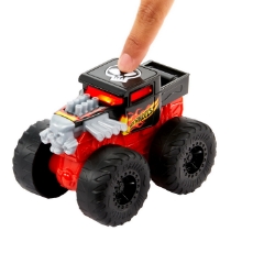 Imagine Hot Wheels Monster Truck Roarin Wreckers Bone Shaker cu functii si sunete scara  1:43