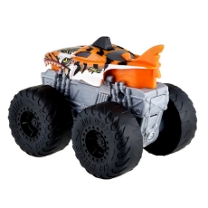 Imagine Hot Wheels Monster Truck Roarin Wreckers Tiger Shark cu functii si sunete scara  1:43