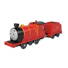 Imagine Thomas locomotiva motorizata James cu vagon