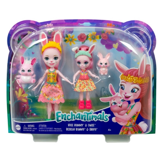 Imagine Enchantimals set papusi Bree Bunny & Twist si Bedelia Bunny & Tappy